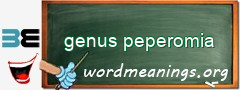 WordMeaning blackboard for genus peperomia